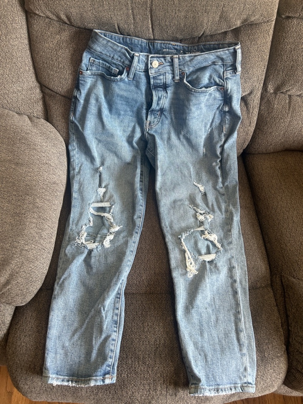 Petite Old Navy Old High Rise O.G. Straight Distressed Jeans
